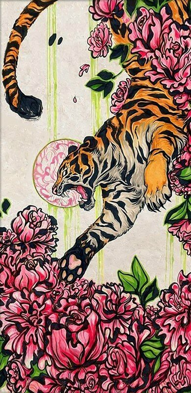 Иллюстрация с тигром #АЖ-4132 Алмазная живопись Набор алмазная мозаика 30 х 40 см