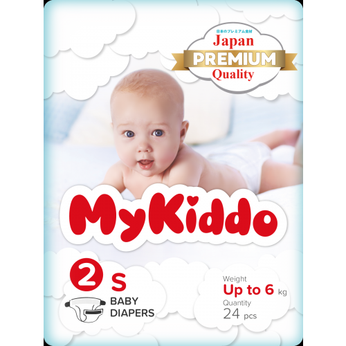 Подгузники MyKiddo Premium 2S (до 6 кг) на липучках 24 шт 4610141200960