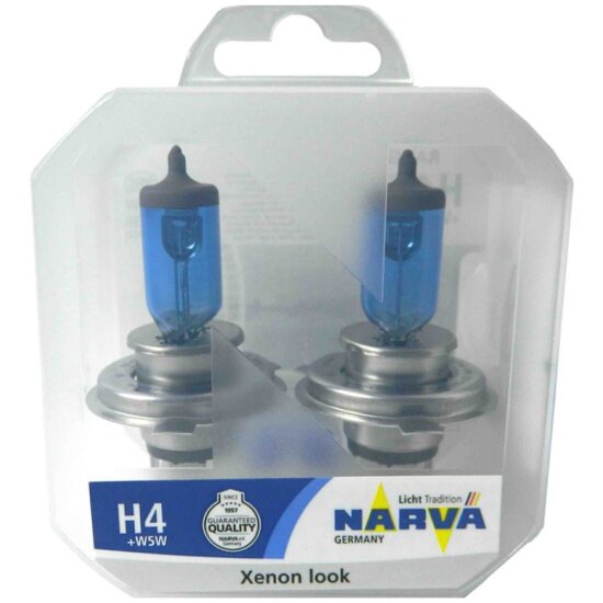 Лампа автомобильная Narva Range Power White H4 100/90W P43t-38 4500K (2шт+2шт W5W) 12V, 980152100