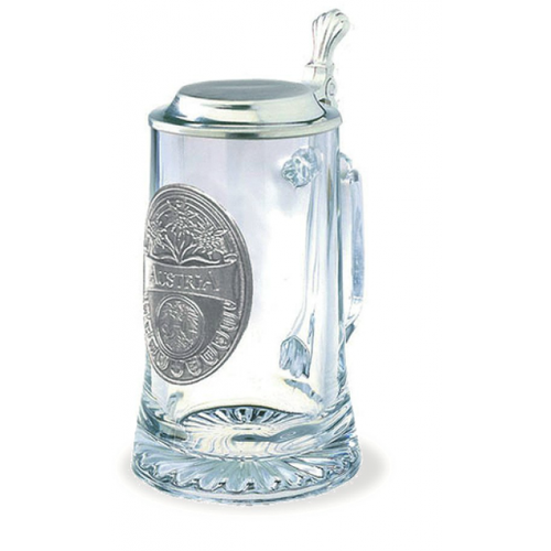 Коллекционная пивная кружка с оловянным декором 