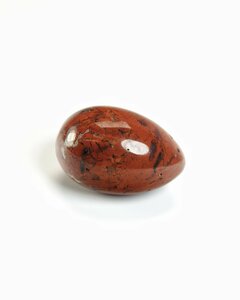Красная яшма - 3 см, натуральный камень, галтовка, яйцо, 1 шт - для декора, поделок, бижутерии