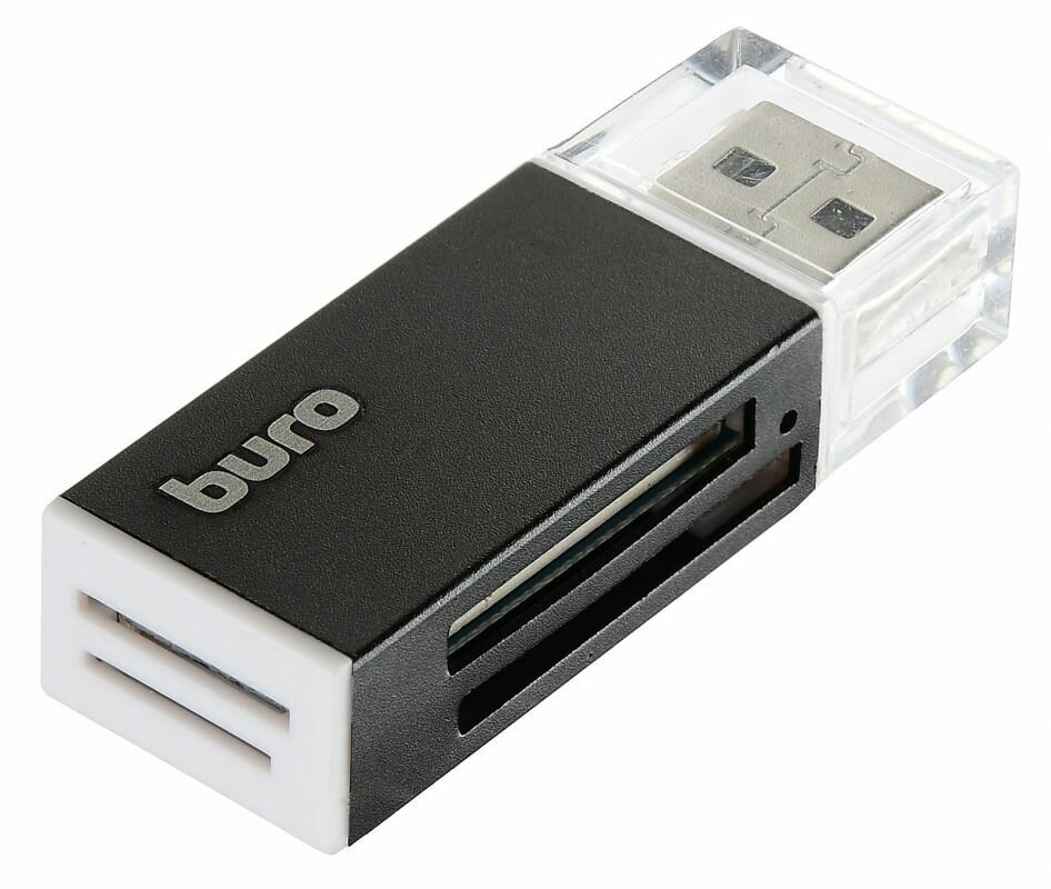 Устройство чтения карт памяти Buro USB2.0, BU-CR-3104, черный