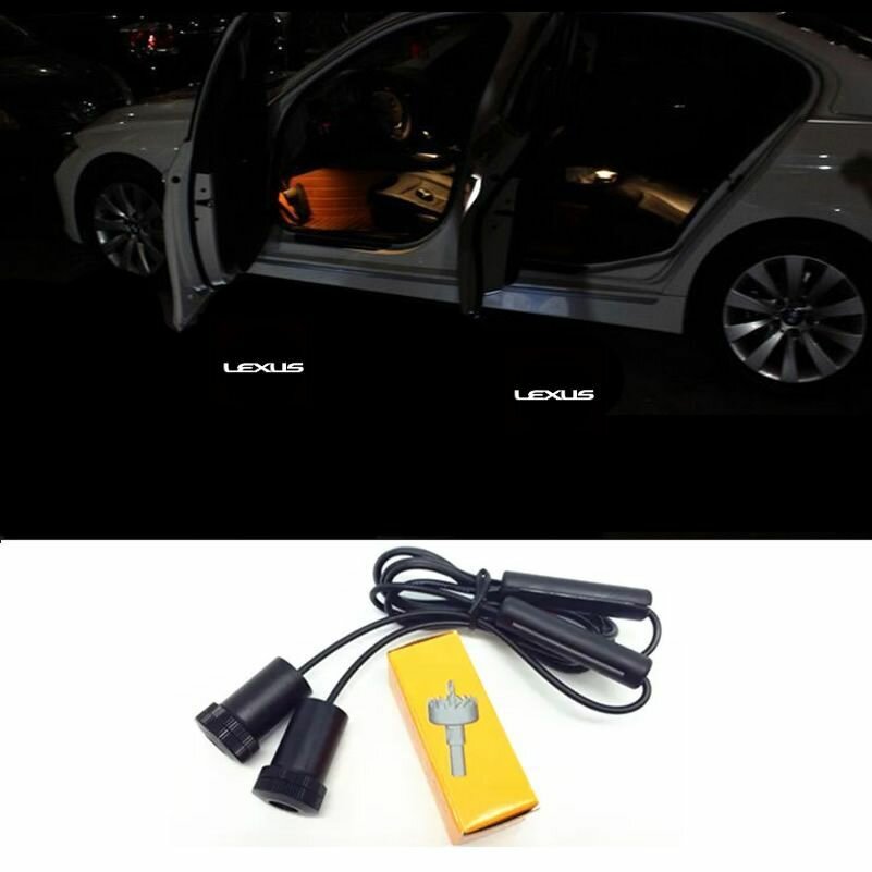 Светодиодная подсветка для двери автомобиля врезной проектор с логотипом Lexus