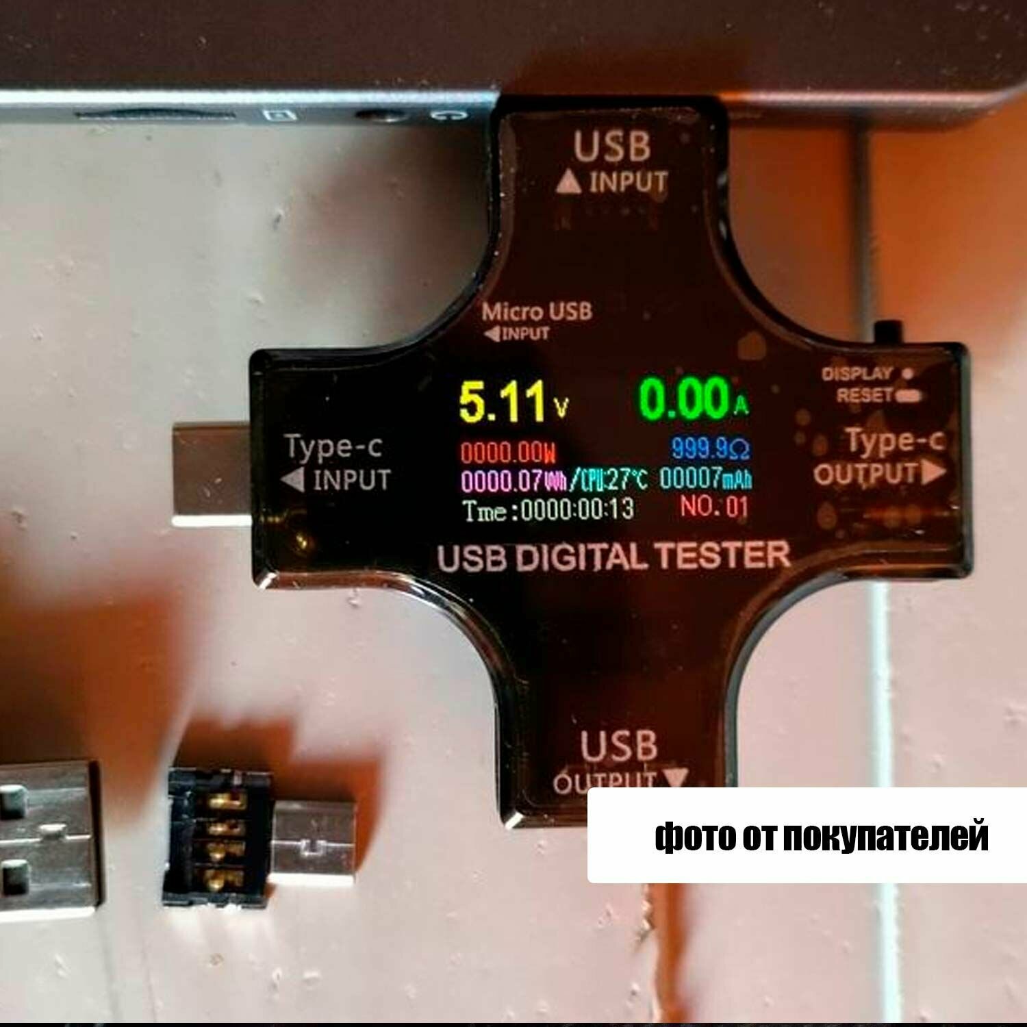 Цифровой USB-тестер, вольтметр-Амперметр с цветным TFT Type-C PD - фотография № 8