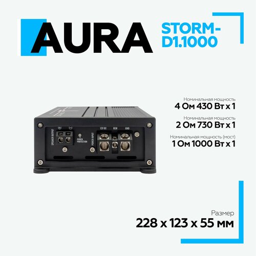 Автомобильный усилитель 1-канальный Aura STORM D1.1000