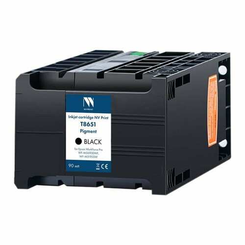 Струйный картридж NV Print T8651 Black для Epson WorkForce Pro WF-M5690DWF, WF-M5190DW (10 000 стр) картридж для струйного принтера nv print nv t02s2 nv c13t02s200 cyan для epson wf c20750