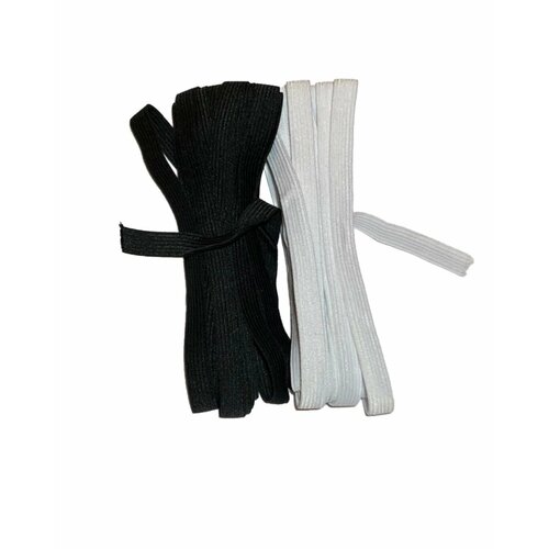 Резинка бельевая комплект белая и черная, ширина 10мм, длина 5 метров