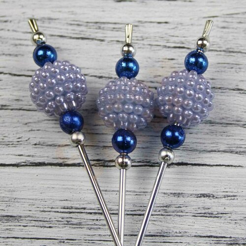 Шпажка ручной работы ежевика голубая