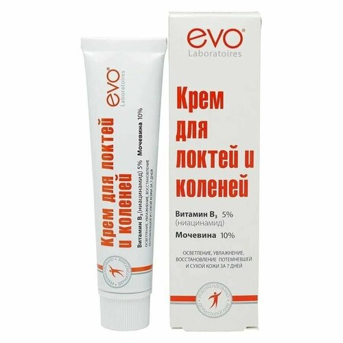 EVO laboratoires Крем для локтей и коленей с мочевиной 10%, Пантенол, 50 мл уход за телом evo laboratoires крем для локтей и коленей осветляющий ниацинамид витамин в6 5% и мочевина 10%