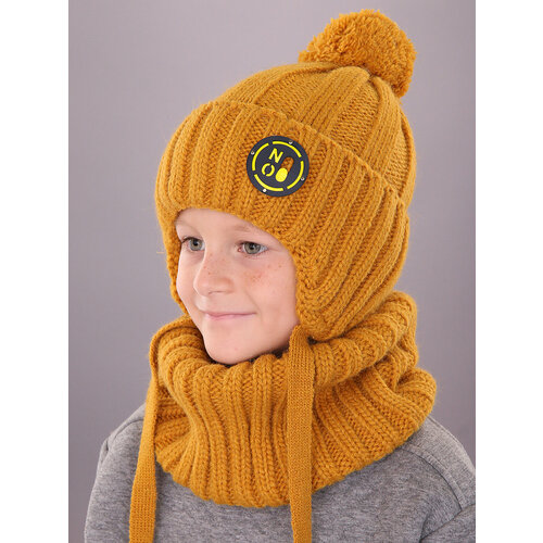 Шапка бини Поляярик, размер 52-54, горчичный