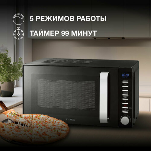 Микроволновая печь Hyundai HYM-D3034 700Вт 20л черный хром 1105000₽