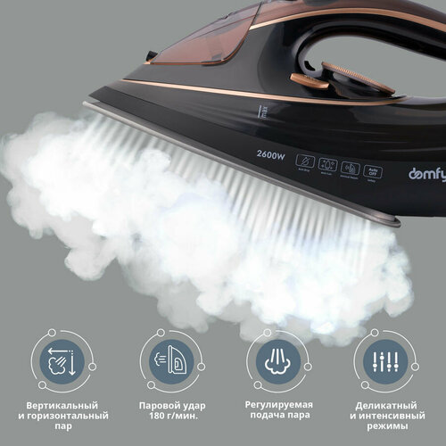 Утюг DOMFY DSC-EI605 2600Вт черныйзолотистый 287000₽