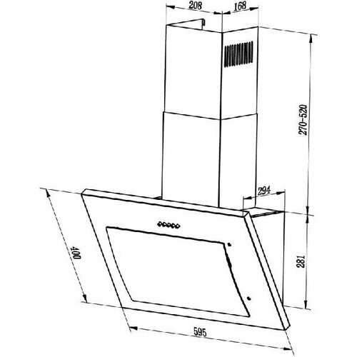 Вытяжка каминная Lex Mika GS 600 WH белый управление сенсорное 1 мотор 1893300₽