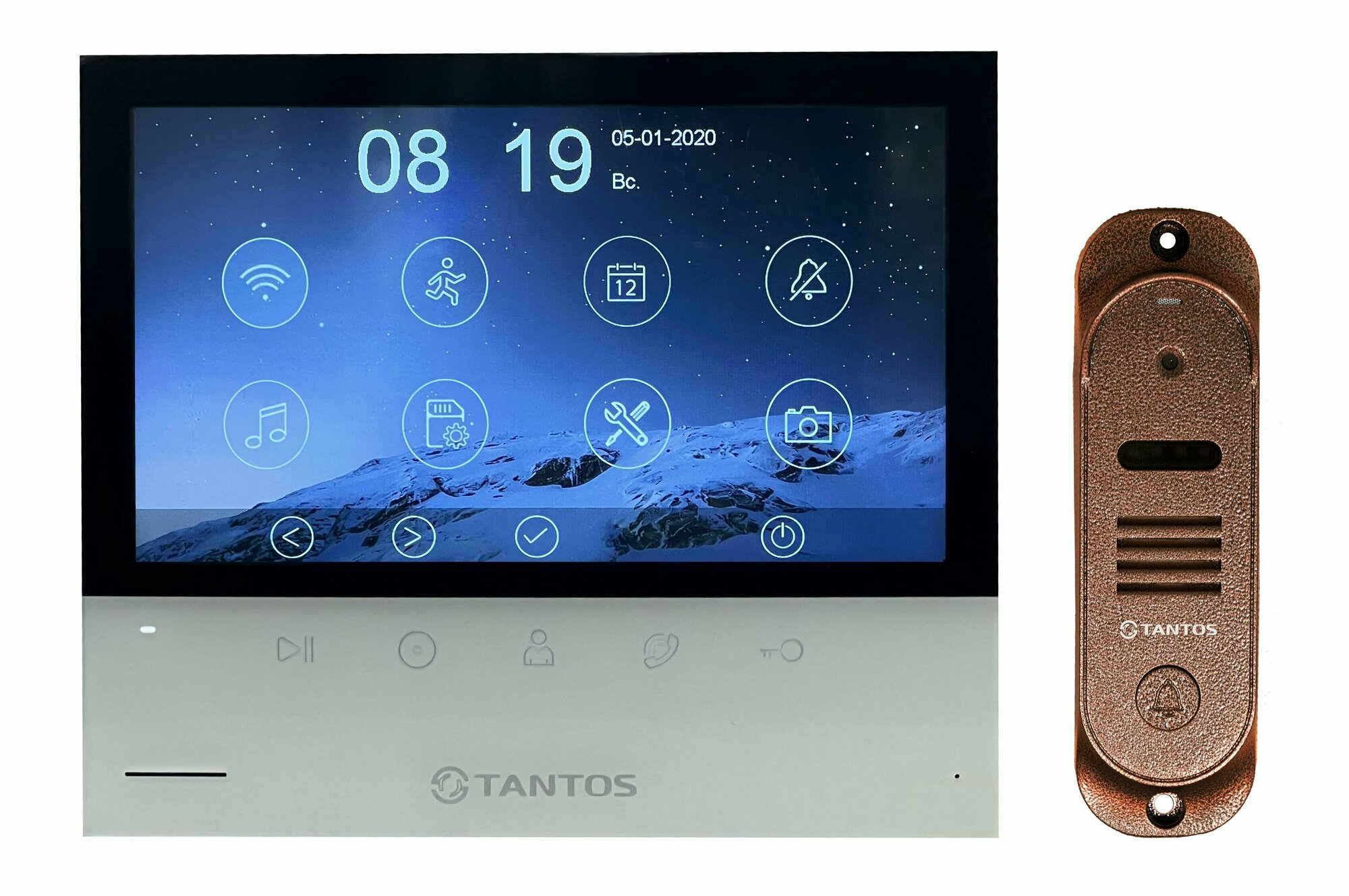 Tantos Selina HD M Tuya и Stich HD (медь) (комплект многофункционального домофона HD Wi-Fi 7")