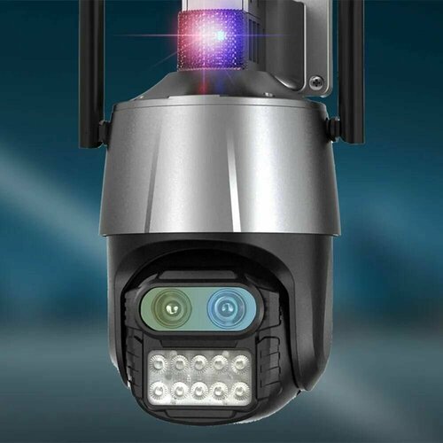 Уличная беспроводная камера видеонаблюдения WiFi 6 Мп 33МП 2048х1536 с двумя камерами ночной съемкой микрофоном и датчиком движения 599900₽