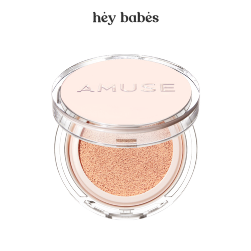 Тональный кушон с нейтральным финишем в нюдовом оттенке AMUSE Skin Tune Vegan Cover Cushion SPF 45+ 02 Nude Tune