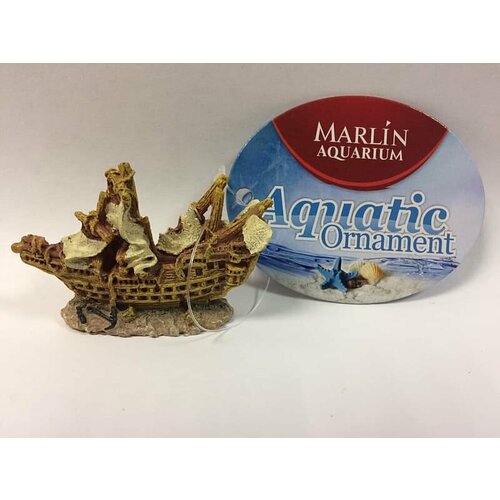 Аквариумная декорация Marlin Aquarium «Корабль затонувший» аквариумная декорация marlin aquarium meijing камни со мхом