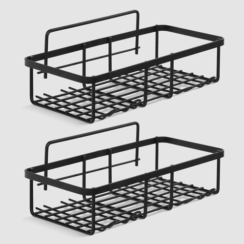 Полочки одинарные Suntel металлические черные 2 шт 29,5х13,5х7 см