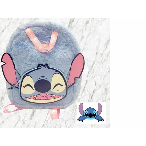 фото Рюкзак меховой голубой stitch disney