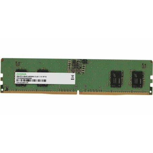Оперативная память для компьютера 8Gb 1x8Gb PC4-38400 4800MHz DDR5 DIMM CL40 Digma DGMAD5480008S DGMAD5480008S 346500₽