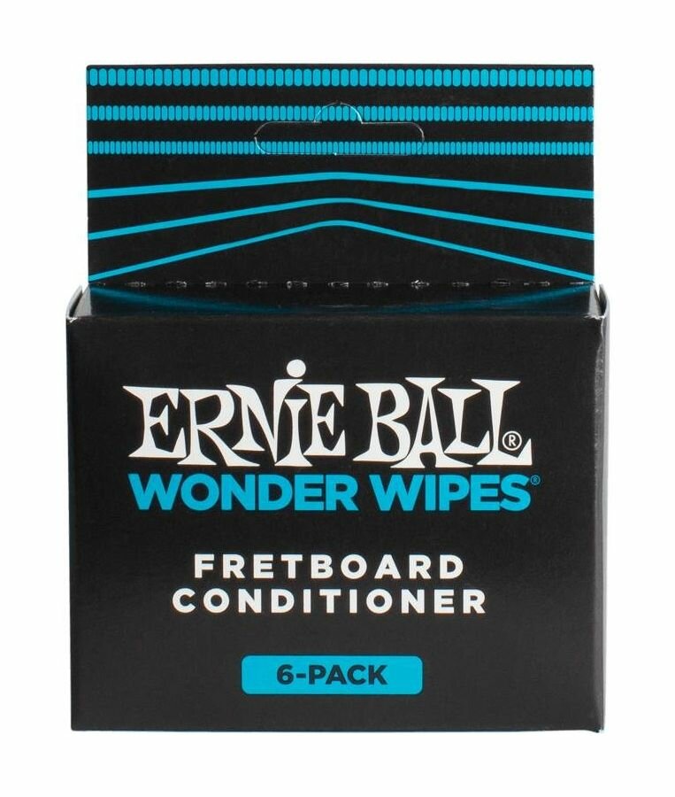 Средство для ухода Ernie Ball Wonder Wipes Fretboard Conditioner P04276 синий/черный 6 шт. - фото №9