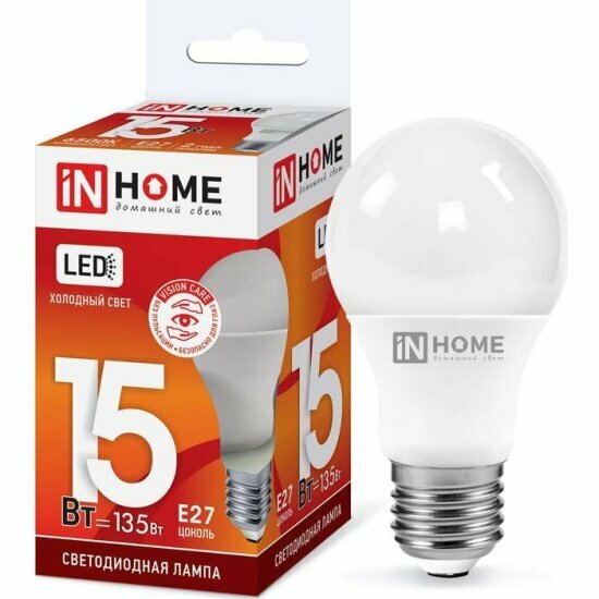 Светодиодная лампа IN Home LED-A60-VC 15Вт грушевидная 230В E27 6500К 1430лм 4690612020280