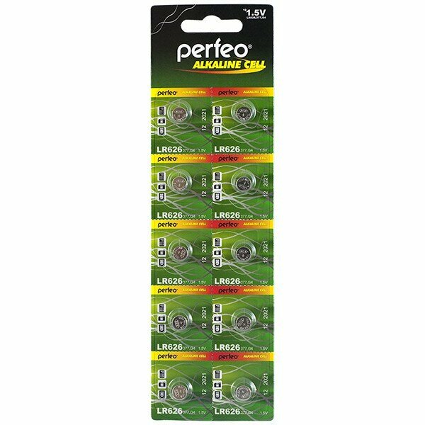 Батарейки Perfeo LR626/10BL Alkaline Cell 377A AG4