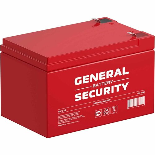 Аккумуляторная батарея General Security GS12-12 переходник leoch t1 to t2 terminal adaptor с клеммы f1 на f2 12v7ah