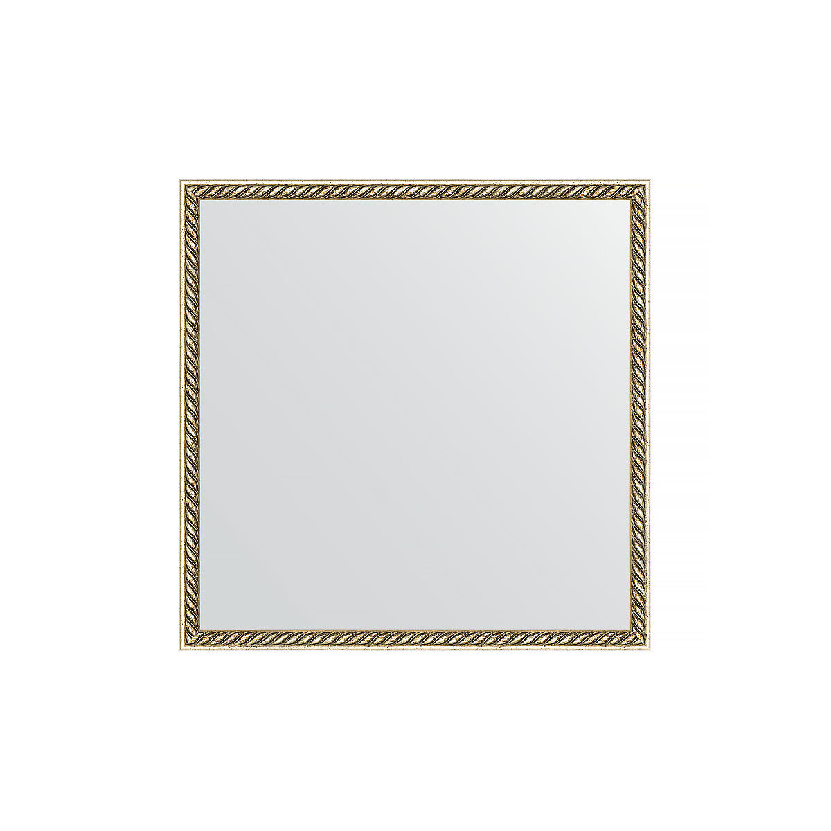 Зеркало настенное EVOFORM в багетной раме витая латунь, 58х58 см, для гостиной, прихожей, кабинета, спальни и ванной комнаты, BY 0617