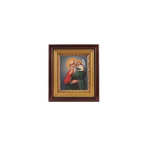 икона иоанн богослов рукописная 27 33 см Икона в киоте 11*13 сложный канвас, риза-рамка золочёная Иоанн Богослов #89610