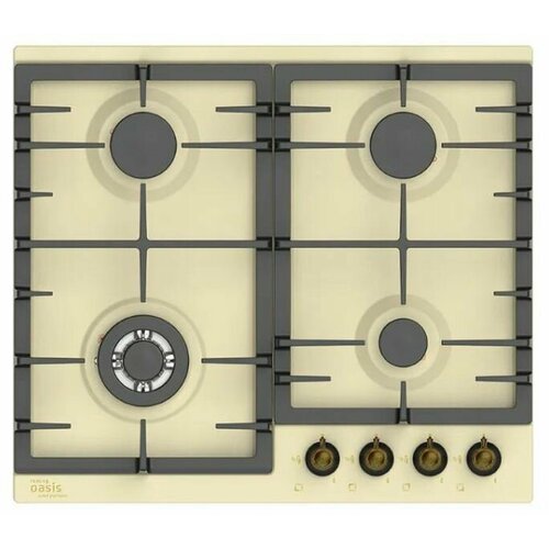 Варочная панель газовая Oasis P-MIRT B беж металл чугун решетки 1606600₽