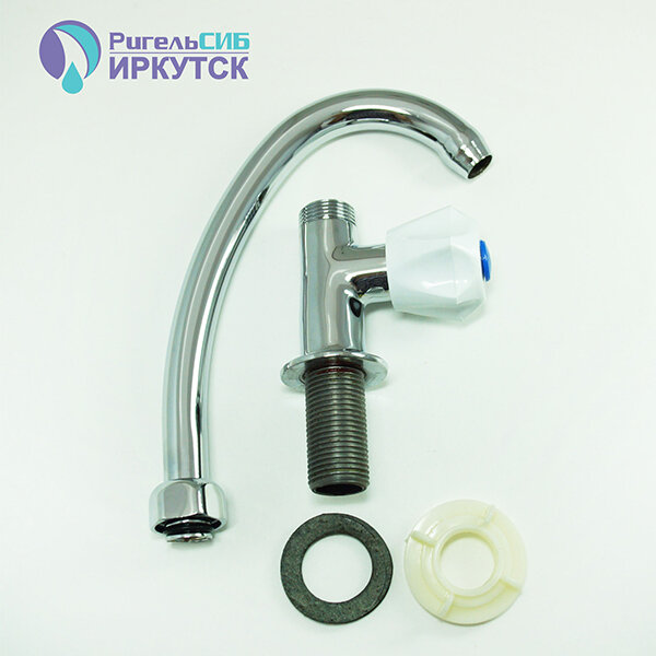 фото Смеситель для умывальника/мойки 1/2 рез Иркутск М-2 пл мах, лат гайка, без подв. моно