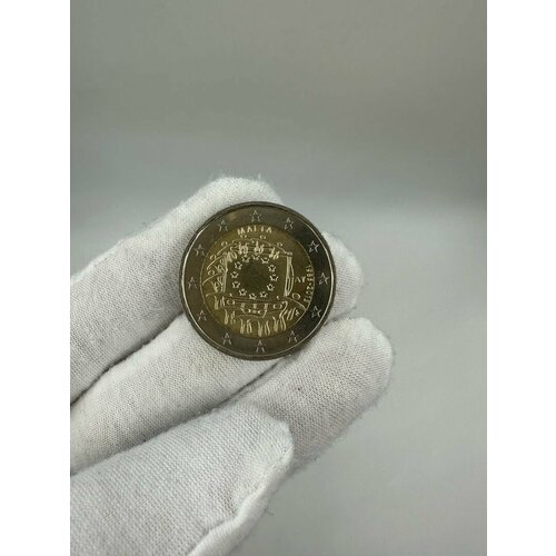 Монета Мальта 2015 год 30 лет Флагу Биметалл! UNC 1984 монета андорра 1984 год 2 динера серна биметалл биметалл unc