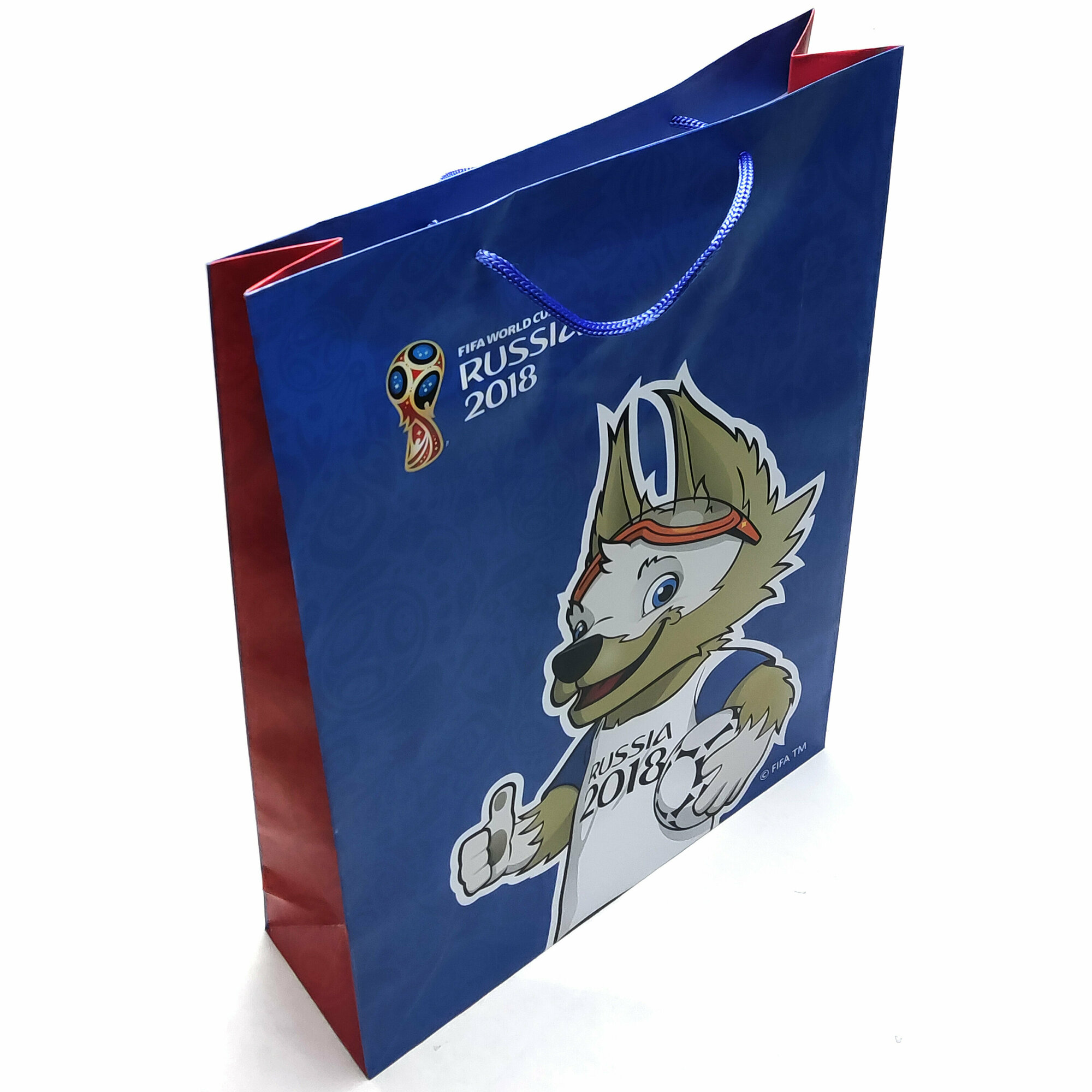 Пакет крафт подарочный 24 штуки набор футбол спорт 45*33*10 см синий.