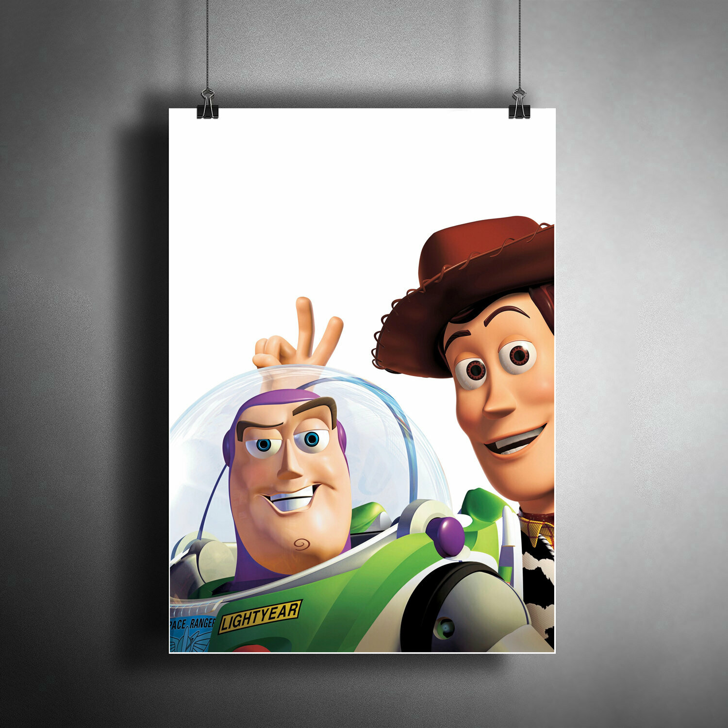 Постер плакат для интерьера "Мультфильм: История игрушек. Toy Story. Базз Лайтер, Ковбой Вуди. Постер для детей" / A3 (297 x 420 мм)