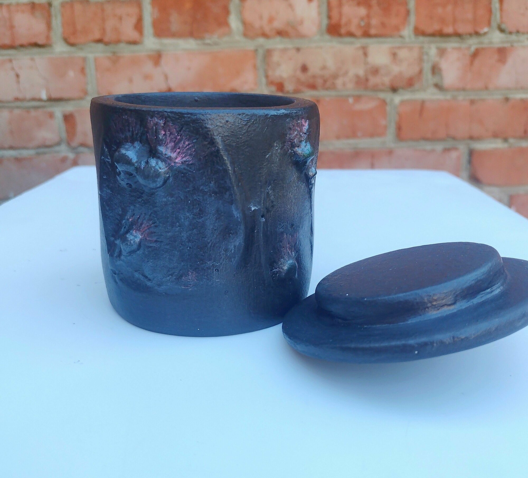 фото Подсвечник "Черный цвет чертополоха", 9х8,5 см, 1 штука