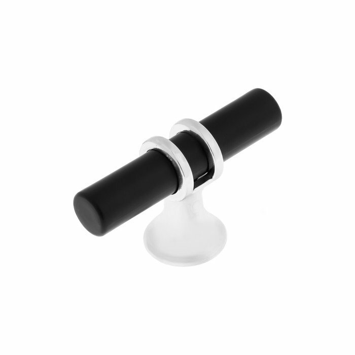 Ручка-кнопка CAPPIO d=12 мм пластик цвет хром/черный (комплект из 11 шт)