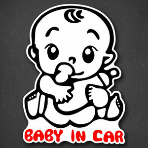 Наклейка на авто "Ребенок в машине - baby in car" 17x24 см