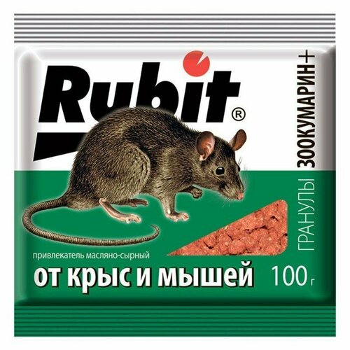Гранулы от грызунов "Rubit", Зоокумарин+, 100 г (комплект из 24 шт)