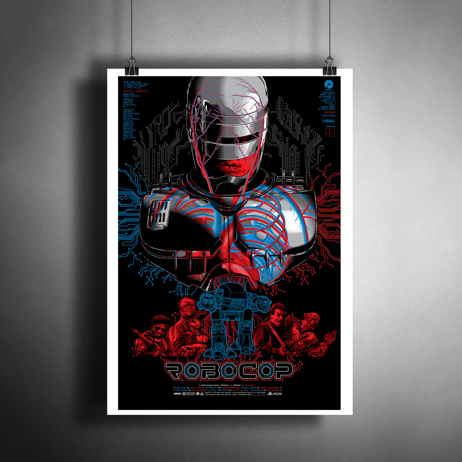 Постер плакат для интерьера "Фильм Пола Верховена: Робокоп. RoboCop"/ Декор дома офиса комнаты A3 (297 x 420 мм)
