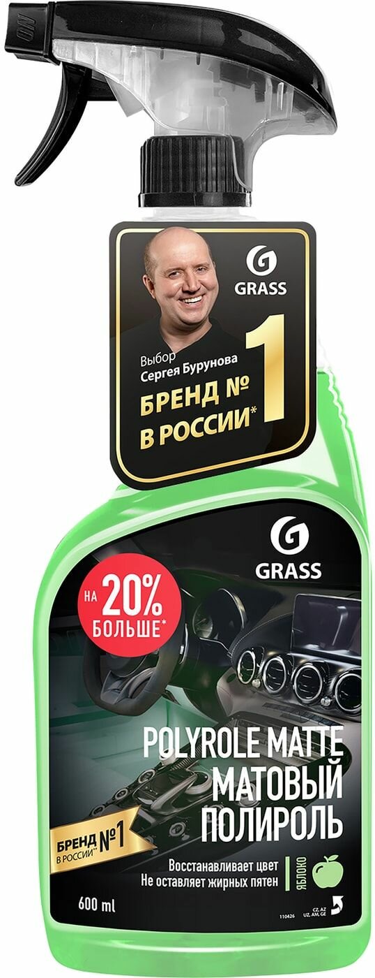 Полироль-очиститель Grass Polyrole Matte для пластика яблоко 600мл 2 шт