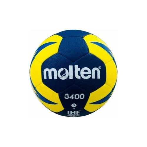 54927-82894 Мяч гандбольный MOLTEN 3400, H3X3400-NB, размер 3, 32 панели, ПУ, сертификат IHF, машинная сшивка, темно-синий-желтый