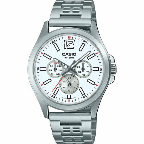 Наручные часы CASIO Collection MTP-E350D-7B, серебряный, белый наручные часы casio collection mtp v001d 7b серебряный серый