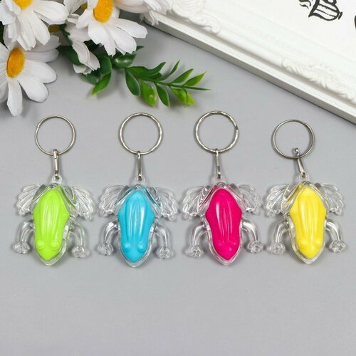 фото Фонарик свет на кольце "лягушка" мигает микс 5х1,7х4 см (комплект из 36 шт) нет бренда