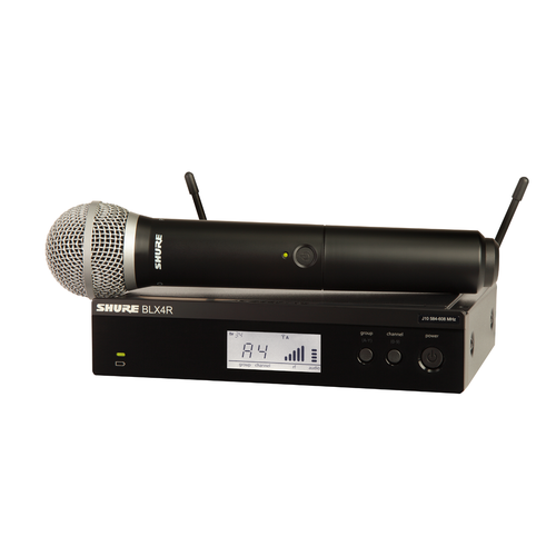 SHURE BLX24REPG58 M17 вокальная рековая радиосистема с ручным передатчиком PG58 динамическим кардиоидным 662-686 МГц выносные антенны крепление в рек Черный 6630000₽