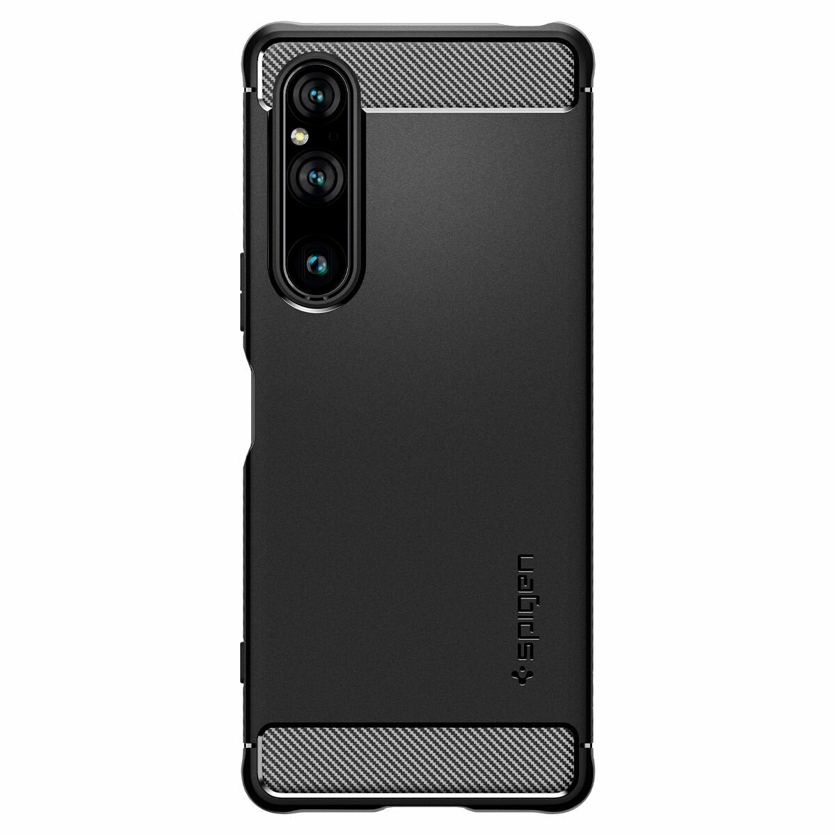 Чехол Spigen на Sony Xperia 1 V (ACS06204) Rugged Armor / Спиген чехол для Хпериа накладка, противоударный, с защитой камеры, черный — фото 1