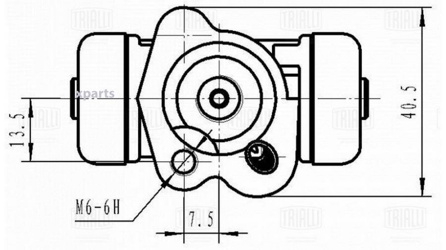 Цилиндр тормозной задний для автомобилей Toyota Corolla (01-)/Yaris Verso (99-) левый d=17.5мм CF 194101 TRIALLI