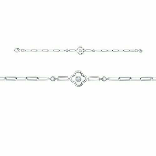 фото Браслет diamant online, серебро, 925 проба, фианит, длина 18.5 см.