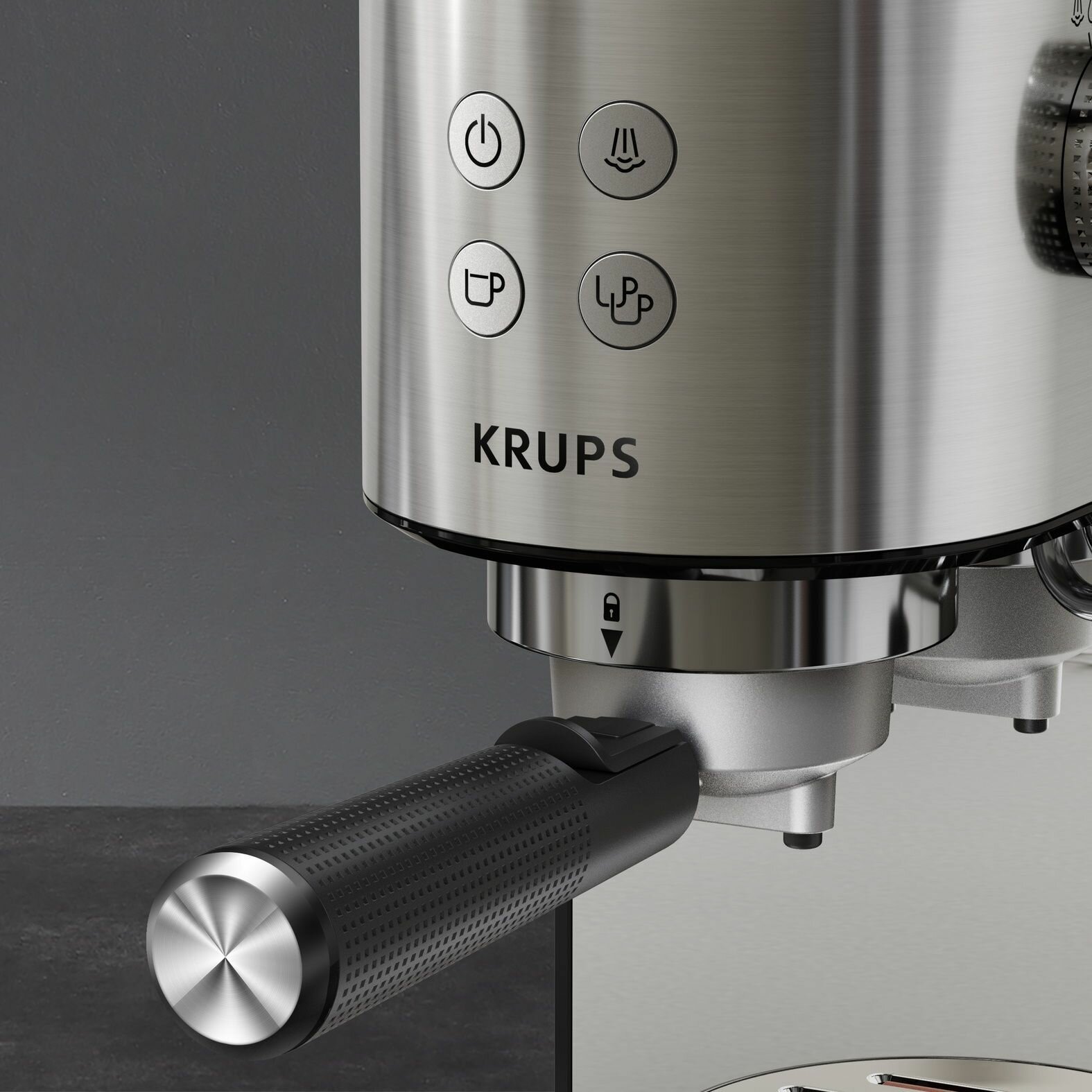 Кофеварка рожковая Krups Virtuoso+ XP444C10, с ручным капучинатором, давление 15 бар, объем резервуара для воды 1 л - фотография № 9