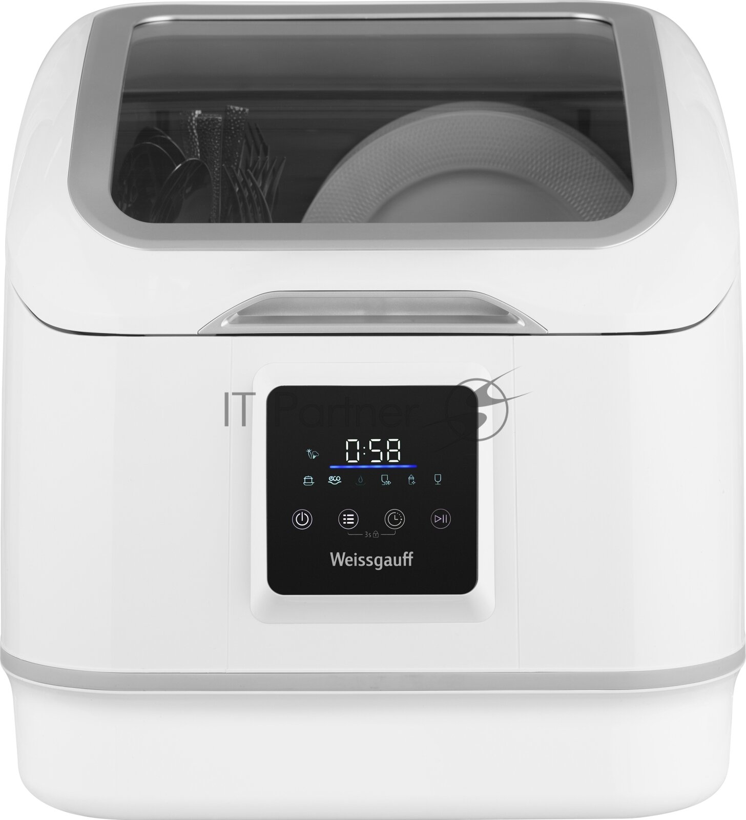 Посудомоечная машина WEISSGAUFF TDW 4057 Mini Turbo Dry, компактная, настольная, 43см, загрузка 3 комплектов, белая [431169] - фотография № 8